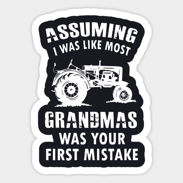 Assuming I Was Like Most Grandmas Was Your First Mistake Sticker by Anite